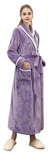 MJGkhiy Vestaglia In Pile Donna Invernale Taglie Forti Con Cintura Fleece Accappatoio Vestaglie Cotone Manica Lunga Comodo Abbigliamento Da Notte Per Casa Hotel Spa Flanella Accappatoio