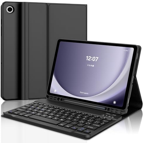 SENGBIRCH Custodia con tastiera Bluetooth per Samsung Galaxy Tab A9+ 11 - Cover sottile - Nero