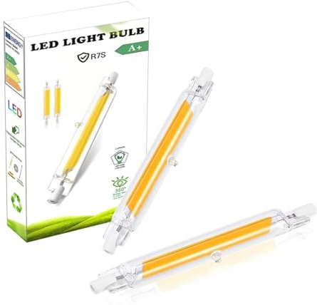 Dvnoua R7S LED 78mm 10W Dimmbar, LED R7S 10W Glühbirne Ersetzt J78 100W Halogen Leuchtmittel, LED COB Lampen Kaltweiß 6000K, 1000LM 360-Grad-Licht, Kein Flackern, 2er Pack