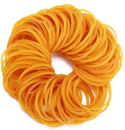 YAZANY 200Pcs Elastic Rubber Bands, Sturdy Thick & Stretchable Natural Color Bands, Natural Elastic Bands for School Home Office Supplies Industrial Crafts DIY Everyday Use 38mm