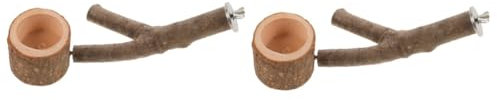 BESPORTBLE 2St Ruheplattform für Papageien Haustier hängende Barsch natürlicher Standbarsch Vogel Weinrebe Vogelkäfig Vogelstange Spielzeug Papageienstange aus Holz Sittich Holzbarsch Eisen
