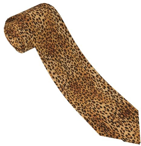 ESNAIUVCD Herren-Krawatte mit Leopardenmuster, bedruckte Krawatte, formelle Party, Hochzeit, Geschenk, Krawatten für Männer, Schwarz , Einheitsgröße