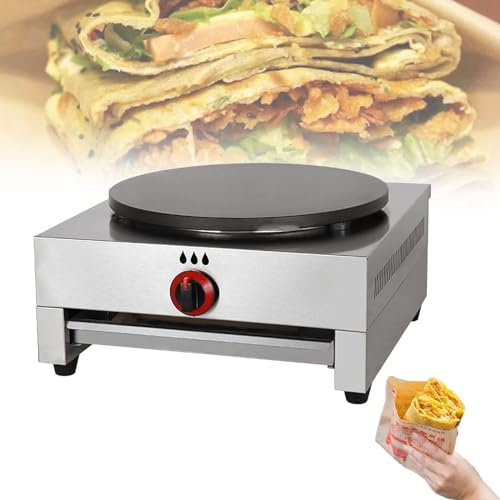 QUSYZD Máquina Comercial para Hacer Crepes Redondas, para Hacer panqueques, con Base de Acero Inoxidable Antiadherente y Temperatura Ajustable, Plancha para blintzes, panqueques, Huevos y,