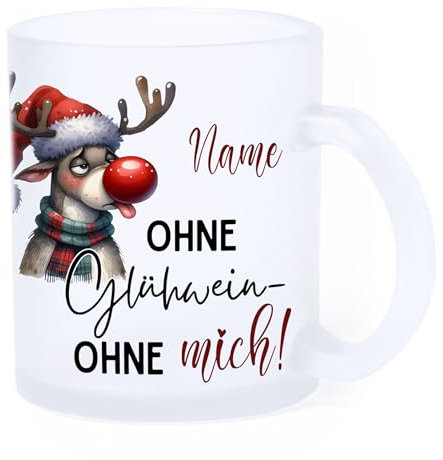 GRAZDesign Tasse aus Glas für Glühwein mit Namen personalisiert Lustige Sprüche als Geschenk 330ml