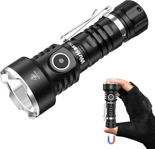 Wurkkos TS12 Mini Lampe de Poche à LED 1350 Lumens Portée 473 m, Étanche étanche ipx8 torche rechargeable pour Le Camping, L'outdoor et Les Urgences