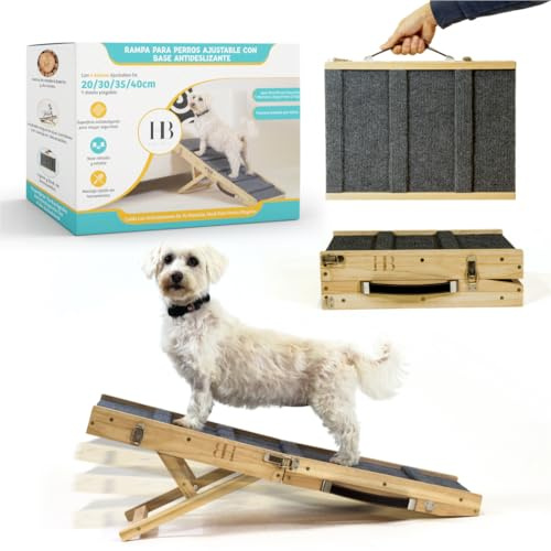 Home Blade Rampa para Perros Pequeños con Base Antideslizante, Rampa para Sofá y Cama, Plegable con 4 Alturas, Protege Articulaciones y Columna, Escalera para Perros Pequeños y Gatos hasta 15kg