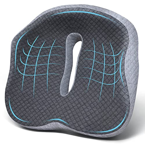 KingPavonini Large Seat Cushion 3D Full Wrap Office Chair Cushion, Supportive Memory Foam Seat Pillow for Sciatica Pain Relief, Coccyx Cushion for Tailbone Pain Lower Back Pain for Home,Office and Car