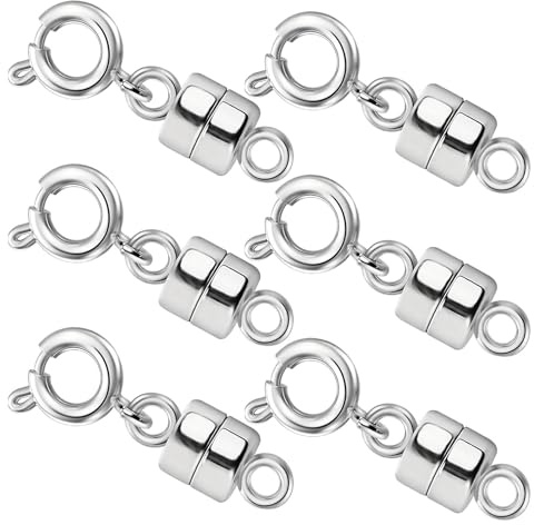 Magnetiska smyckeslås för halsband, magnetiska lås för smycken – halsbandsanslutning smyckesarmbandslås och lås – hjälpare med 6 x legeringsomvandlare med starka