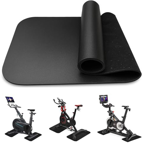 Tapis Home Trainer, 2Pcs 70x28cm Tapis Musculation, Appareil de fitness, 6mm PVC Tapi de Protection de équipement de Fitness, Tapi de protection de sol antidérapant