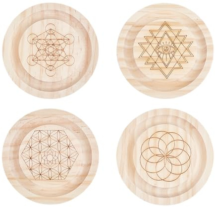 BENECREAT 4 Stili Tavola di Design per Perline Rotonde In Legno, Braccialetto con Motivo Chakra Vassoio Perline per Artigianato Artistico Creazione di Gioielli Forniture