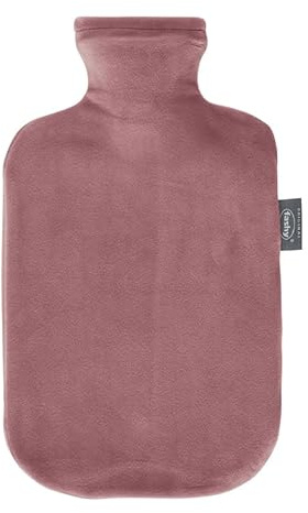 Fashy Wärmflasche 2,0 L mit Flauschbezug, rosa