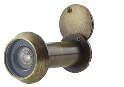 Kooples Hardware 180 Degree Door Viewers – Wide Angle Peephole for 35–55mm Thick Doors – Privacy Spyhole Lens for Front & Apartment Doors (Antique Brass)