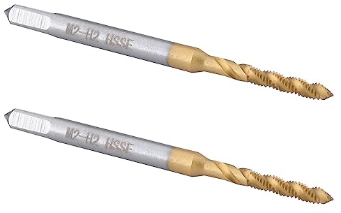 Herramientas de roscado Macho de roscar de flauta espiral, M2 x 0,4, HSS, con revestimiento de titanio, macho de roscar de flauta espiral, M2 x 0,4