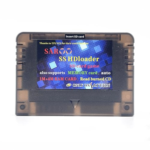 SAROO SS HDloader Cartouche de lecteur de jeu à lecture rapide compatible avec cartes SD TF Menory Jouez à des jeux sans CD pour Saturn Classic Retro Arcade Video Game (version normale 32 Go)