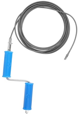 HIAKDOFT Desatascador de Drenaje de Herramienta de Fontanería Manual o Eléctrica Flexible de Alta Resistencia para Baños y Fregaderos Obstrucciones de Cabello con Facilidad