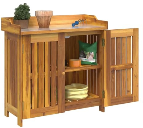 vidaXL Garden Cabinet with Storage with Door Brown 78 x 36.5 x 78cm, Living Room Storage Solutions, Rectangular Cabinet, Modern Wooden Organizer, Durable Indoor Furniture for Home Organization