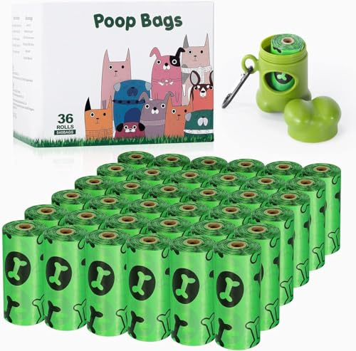 OIRLVCE Dog Poo Bags 540 Counts 36 Rolls Leak Proof and Extra Thick Dog Waste Bags Green