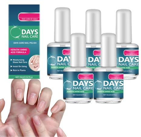 Nagelwachstumsserum & Nagelhautpflegeöl - Stärkungsmittel für dünne Nägel, feuchtigkeitsspendendes Nagelhautserum mit pflanzlichen Inhaltsstoffen, Reparatur trockener brüchiger Nägel (5 Flaschen)