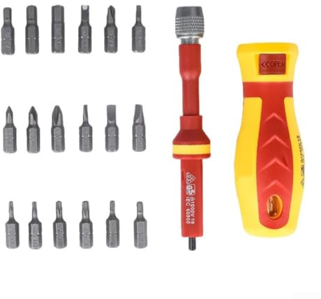 Lot d'embouts de tournevis magnétiques 18 en 1 1000 V isolés cruciformes Torx en acier chromé vanadium pour électricien professionnel