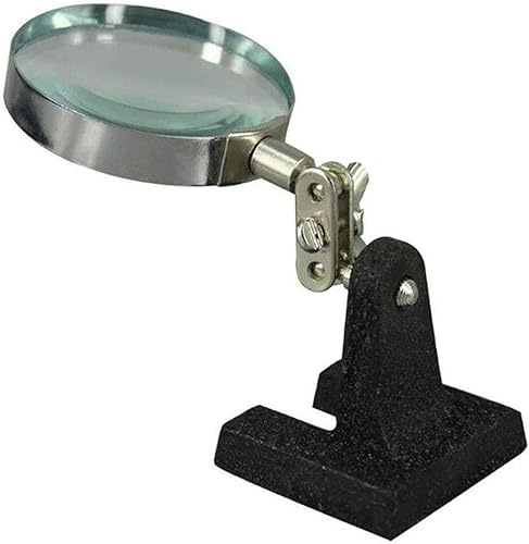 HJMMWT Screen Magnifier Desktop Metal Magnifier 8 Times HD Optical Glass Lens Suitable for The Elderly to Read Black Metal, Jewelry Appraisal, Electronic Maintenance, Low Vision and so on. Mag