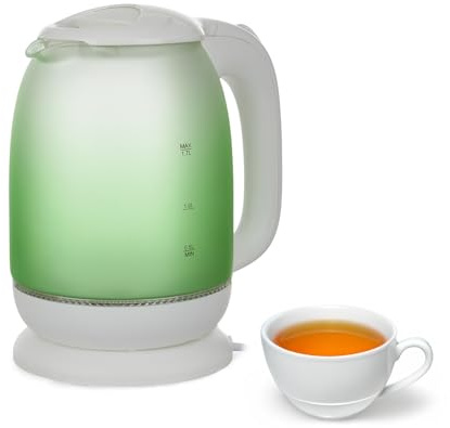 Bollitore elettrico 1,7 L 2200 W vetro verde