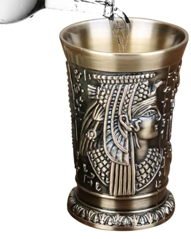 Bicchierini da liquore in metallo, in lega di zinco, 30 ml, stile egiziano, vintage, per uomini, donne, vacanze, feste, casa, amici, tequila, whisky, fine settimana, celebrazioni