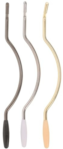 Abaodam Brazo de Puente de Guitarra Eléctrica Barra de Vibrato Ajustable y Punta de Goma, Acero Inoxidable Curvado para Principiantes, Paquete de 3 Piezas