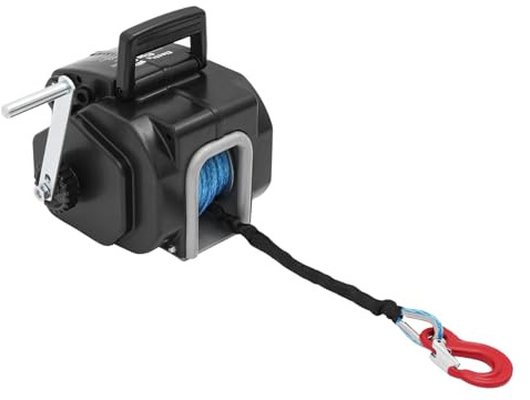 Cabrestante eléctrico 12 V 6500 lbs, Repomanda 400 W cabrestante con mando a distancia para barco, remolque y ATV, cable de acero y gancho, 2948 kg de fuerza de tracción, ideal para remolcar y