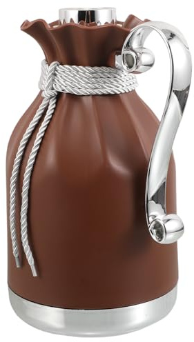Carafe Isotherme 1 L avec Intérieur en Verre, Grosse Capacité pour Café et Thé, Pichet Isotherme Café Chaud et Froid, Bureau, Voyage et Pique niques, Couleur silver