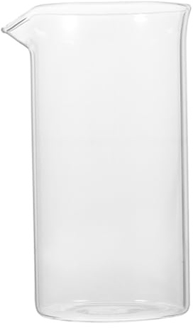 MUELODSIC Bicchiere in Vetro da 600ml per Pressa Francese Manico e Coperchio, Accessorio di Ricambio per Caffettiera Espresso Resistente al Calore, per Preparazione di Tè e Bevande