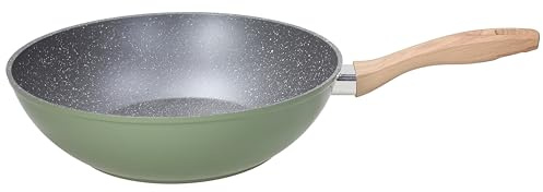 Tognana Sage Stone, Wok 1 manico 28 cm, alluminio, verde