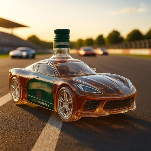 Decanter per whisky in vetro, 300 ml, scultura 3D a forma di auto sportiva, regalo creativo a tema auto