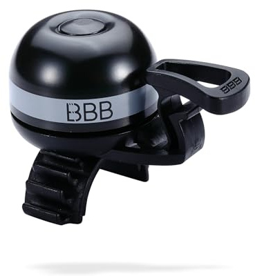 BBB CyclingEasyFitDeluxe Fahrradklinge|Laute Glockefür Mountainbike und Rennrad|Einsetzbar mit Schnellverschluss-System für alle Fahrradlenker, schwarz/grau