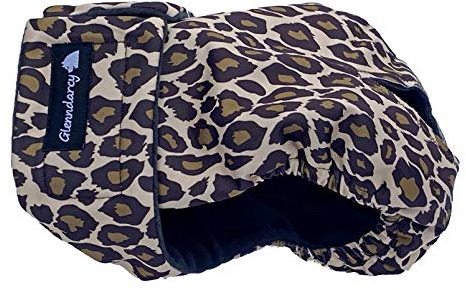 Glenndarcy Weibliche Hundewindeln - Wasserdichtes Stoff (Size Small Pants & 2 Washable Pads, Leopard)