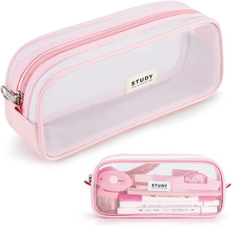 KALIDI Clear Pencil Case Large Pen Bag Stationery Pouch Cosmestic Make up Bag for Student School College Office