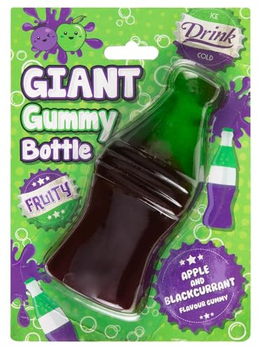 Giant Gummy Assorted Shaped & Flavoured Candy Jelly Xmas Stocking Filler Sweets 90g Pack Of 1(Green Pack Bottle)