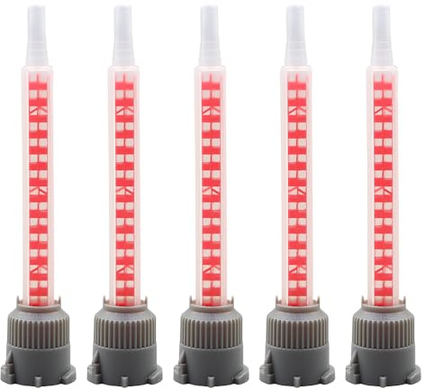 25pcs Mix Nozzles Square Orange Epoxy Adhesive Mixing Nozzle Tip Resin Mixer Adhesive Gun Applicator for 45ml/1.7oz Cartridges10:1Ratio