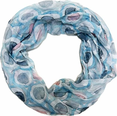 Jeamis Kreis Seide Loop Farbverlauf Frühling Rundschal Rainbow Unisex Sommer Leicht Schal Stola Dots