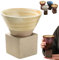 NAUXIU Tazza da tè in Ceramica Grezza in Stile Giapponese, Tazza Conica retrò in Ceramica - Tazza Piccola A Imbuto da 100 Ml,Handmade Coarse Pottery Coffee Mug with Base,riangolo Cono Funnel Shaped