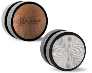 Vandroop 53mm Espresso Tamper, Premium Barista Coffee Calibrated Tamper with Calibrated Spring Loaded, Espresso Hand Tamper with Walnut & Aluminum Body, Stainless Steel Base (53mm)