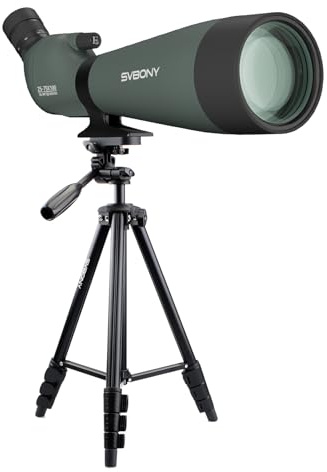 SVBONY SV28 80mm HD Spotting Scope with Camera Tripod, for Target Shooting