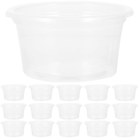 BESPORTBLE 50 Stück Reptilien Wasserschalen Klein Transparent Wassernapf Für Terrarien Gecko Eidechsen Futterschalen Robust Mit Stabilem Standfuß Für Reptilienbecken