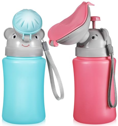 Kids Travel Potty Urinal 2 Pack Abs Pp Portable Bucket for Car | Ergonomic Design, Lightweight Build, Good Sealing Performance, No Leakage, Easy to Use on Trips
