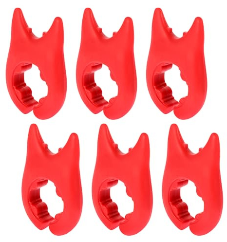 Générique Lot de 6 Supports Anti-Déversement Rouges en Silicone pour Casseroles et Poêles Repose-Cuillère Multifonctionnel Accessoire Cuisine Compact pour Éviter Débordements Pendant