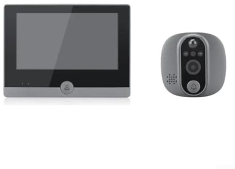 Spioncino digitale con schermo da 4,3 pollici, 1080p HD, spioncino intelligente con sensore di movimento PIR, controllo app WiFi per visione notturna, audio bidirezionale, grigio