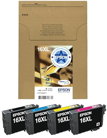 Epson Original 16XL Tinte Füller (WF-2630WF, WF-2650DWF, WF-2660DWF, WF-2750DWF, WF-2760DWF), Multipack 4-farbig