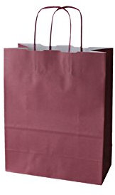 PGV Papiertragetaschen farbig mit Kordel WEINROT Vinaccia - Verschiedene Größen und Mengen (23 + 11 x 29 cm, 100 Stück)
