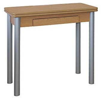 MOMMA HOME - Küchentisch - Modell Ribeta - Farbe Eiche - Maße 80 x 40/80 x 76 cm - Ausklappbare Buchform - Material: MDF-Schichtholz und Metallrahmen
