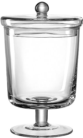 Leonardo - Poesia/Ravenna - Dose auf Fuss/Bonboniere - Glas - Klar - (DxH) 15 x 23,5 cm - Handgefertigtes Unikat