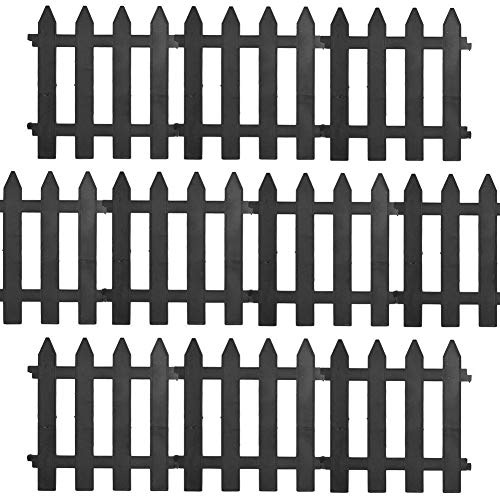 Vilde Trädgårdspalisat dekorativt staket i grått 3 m, 30 x 30 cm, 10 stycken